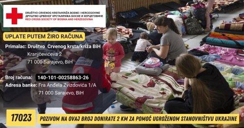 Otvoren donatorski račun i humanitarni broj za pomoć stanovništvu Ukrajine